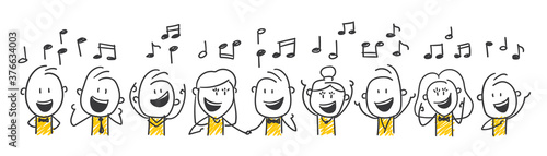 Fotografía Strichfiguren / Strichmännchen: Singen, Musik, Chor. (Nr. 548)