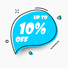Wall Mural - Sale vector layout template up to 10% off in memphis style.