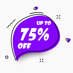 Wall Mural - Sale banner for shop, disount up to 75% off, business.