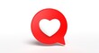 Like bubble social media 3d icon on background. Network love sign concept. 3D illustration.