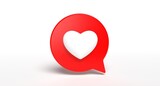 Fototapeta Dinusie - Like bubble social media 3d icon on background. Network love sign concept. 3D illustration.