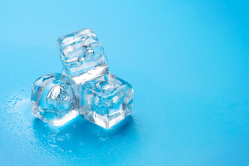 Poster - Ice cubes and water drops