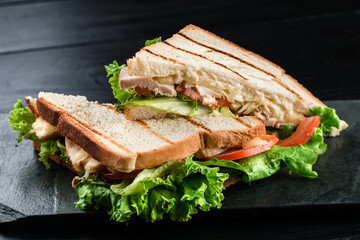 Sticker - grilled sandwich with ham and salad