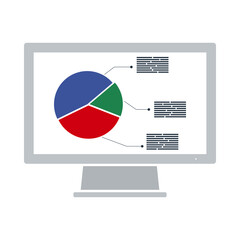 Canvas Print - Monitor With Analytics Diagram Icon