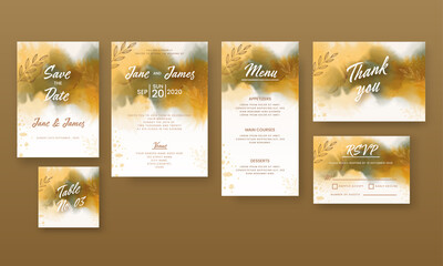 Sticker - Wedding Invitation Card with Save The Date, Venue, Menu, Thank You, Table No, RSVP Details.