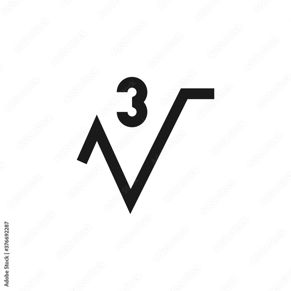 Cube root icon. Mathematics symbol modern, simple, vector, icon for ...