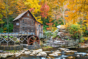 Wall Mural - Babcock State Park, West Virginia, USA at Glade Creek Grist Mill