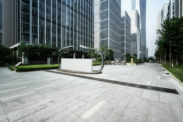 Wall Mural - City square and modern high-rise buildings, Jinan CBD, China.