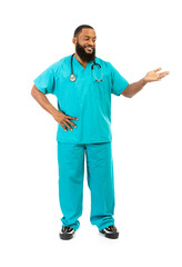 Sticker - African American Doctor Points To The Side