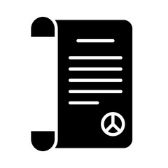 Poster - peace treaty document icon, silhouette style