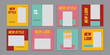 © PanzaDesign - Set of Editable square banner template. Pink,. Green, red and yellow background color with stripe line shape. Suitable for social media post, instagram and web internet ads.
