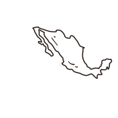 Canvas Print - mexican map free form line style icon vector design