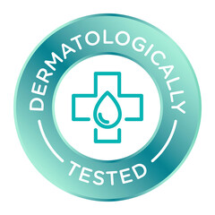 Poster - Dermatologically tested round isolated product vector icon logo