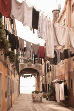Street With Laundry Lines, Venice, Italy