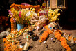 © Connect Images - La Santa Muerte Altar with flowers, Lake Patzcuaro, Michoacan, Mexico