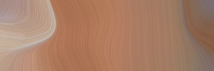 Poster - abstract artistic designed horizontal banner with pastel brown, ash gray and tan colors. fluid curved flowing waves and curves for poster or canvas