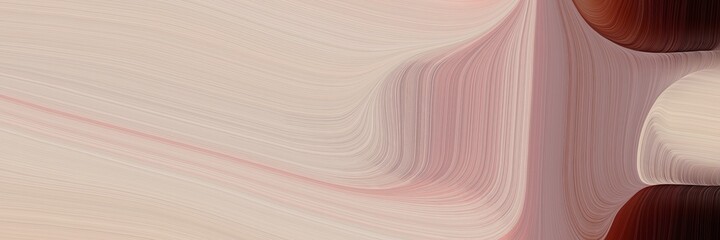 Poster - abstract moving horizontal header with tan, silver and very dark pink colors. fluid curved flowing waves and curves for poster or canvas