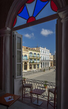 Colonial Architecture In Plaza Vieja From Hotel Balcony, Havana, Cuba