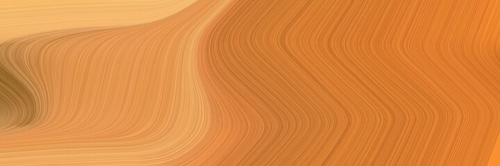 Poster - abstract dynamic designed horizontal banner with peru, sandy brown and brown colors. fluid curved flowing waves and curves for poster or canvas