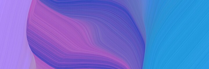 Poster - abstract colorful banner design with dodger blue, medium purple and moderate violet colors. fluid curved flowing waves and curves for poster or canvas