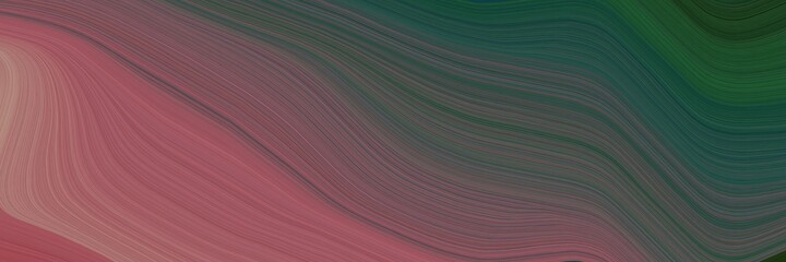 Poster - abstract artistic designed horizontal banner with dark slate gray, antique fuchsia and pastel brown colors. fluid curved lines with dynamic flowing waves and curves for poster or canvas
