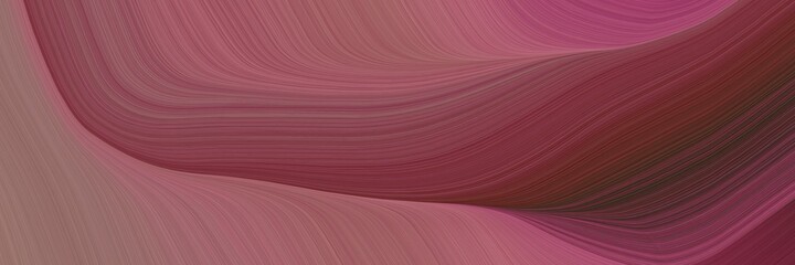 Leinwandbilder - abstract decorative banner design with pastel brown, very dark pink and old mauve colors. fluid curved lines with dynamic flowing waves and curves for poster or canvas