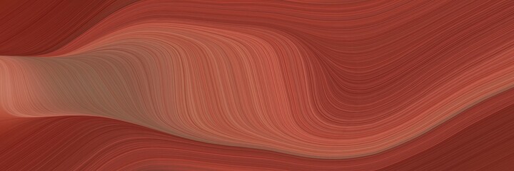 Poster - abstract decorative designed horizontal header with sienna, indian red and dark red colors. fluid curved flowing waves and curves for poster or canvas