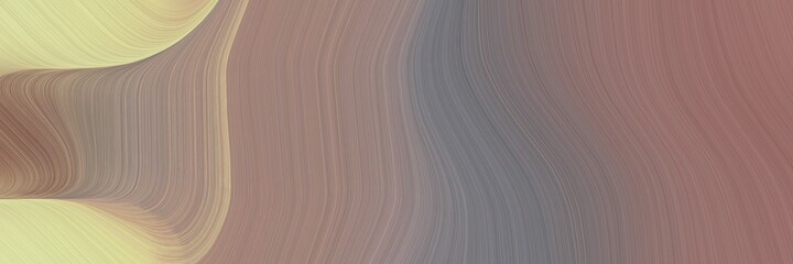 Leinwandbilder - abstract surreal horizontal banner with gray gray, khaki and rosy brown colors. fluid curved flowing waves and curves for poster or canvas