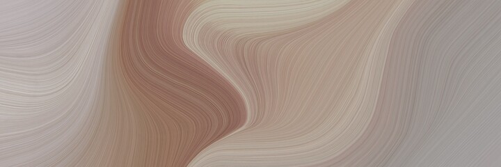 Poster - abstract flowing horizontal header with rosy brown, pastel brown and silver colors. fluid curved lines with dynamic flowing waves and curves for poster or canvas