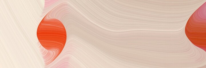 Poster - abstract surreal horizontal banner with pastel gray, coffee and antique white colors. fluid curved flowing waves and curves for poster or canvas