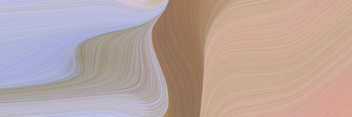 Poster - abstract artistic banner design with tan, light steel blue and pastel brown colors. fluid curved flowing waves and curves for poster or canvas