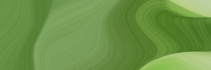 Leinwandbilder - abstract surreal banner design with olive drab, dark khaki and dark olive green colors. fluid curved lines with dynamic flowing waves and curves for poster or canvas