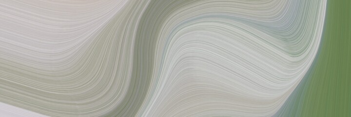 Fototapete - abstract surreal horizontal banner with ash gray, dim gray and gray gray colors. fluid curved lines with dynamic flowing waves and curves for poster or canvas