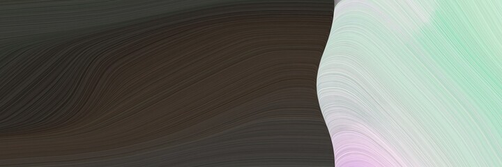 Poster - abstract surreal banner with very dark blue, light gray and gray gray colors. fluid curved flowing waves and curves for poster or canvas