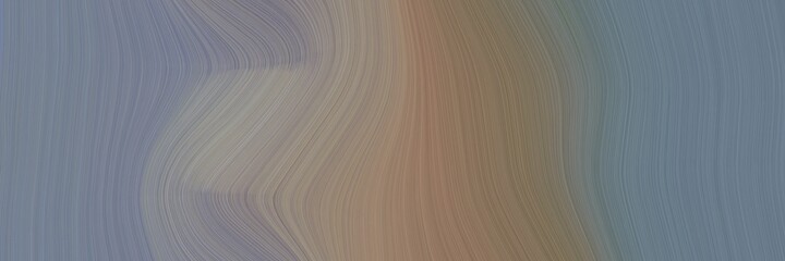 Poster - abstract surreal horizontal banner with gray gray, pastel brown and light slate gray colors. fluid curved lines with dynamic flowing waves and curves for poster or canvas