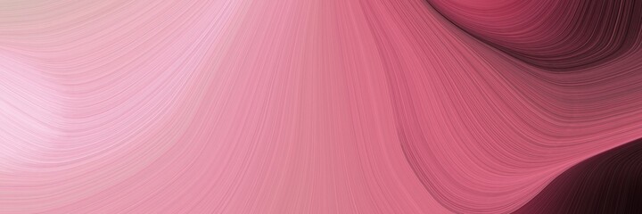 Poster - abstract surreal designed horizontal header with pale violet red, very dark magenta and pastel pink colors. fluid curved lines with dynamic flowing waves and curves for poster or canvas