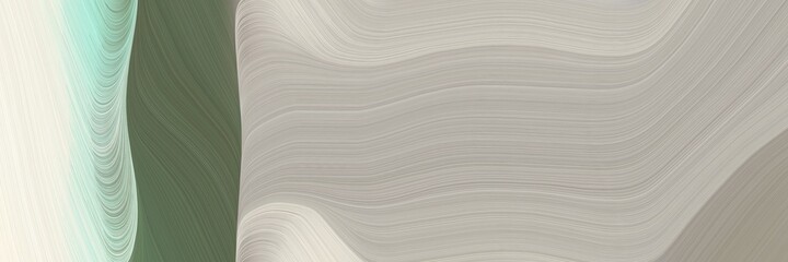 Poster - abstract decorative designed horizontal banner with ash gray, dim gray and beige colors. fluid curved lines with dynamic flowing waves and curves for poster or canvas