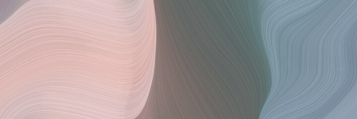Poster - abstract flowing header with gray gray, dim gray and baby pink colors. fluid curved lines with dynamic flowing waves and curves for poster or canvas