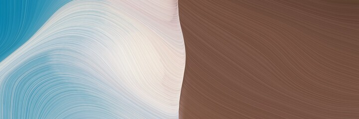 Fototapete - abstract decorative designed horizontal header with pastel brown, medium aqua marine and light gray colors. fluid curved lines with dynamic flowing waves and curves for poster or canvas