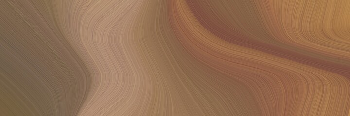Poster - abstract modern header with pastel brown, rosy brown and peru colors. fluid curved flowing waves and curves for poster or canvas