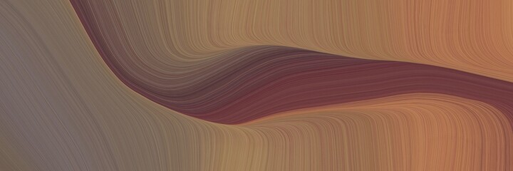 Poster - abstract decorative horizontal header with pastel brown, peru and old mauve colors. fluid curved lines with dynamic flowing waves and curves for poster or canvas