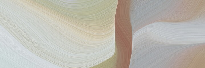 Poster - abstract colorful designed horizontal banner with ash gray, pastel brown and light gray colors. fluid curved lines with dynamic flowing waves and curves for poster or canvas