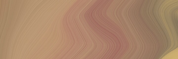 Poster - abstract dynamic header design with rosy brown, pastel brown and tan colors. fluid curved flowing waves and curves for poster or canvas