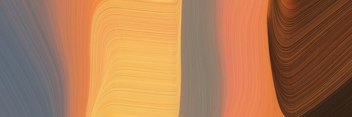 Aufkleber - abstract flowing header design with sandy brown, pastel brown and peru colors. fluid curved flowing waves and curves for poster or canvas