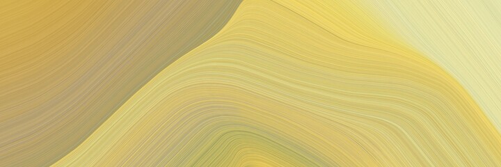 Aufkleber - abstract modern designed horizontal header with dark khaki, pale golden rod and khaki colors. fluid curved lines with dynamic flowing waves and curves for poster or canvas