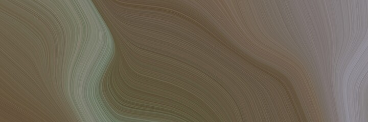 Poster - abstract artistic horizontal header with pastel brown, gray gray and dim gray colors. fluid curved lines with dynamic flowing waves and curves for poster or canvas