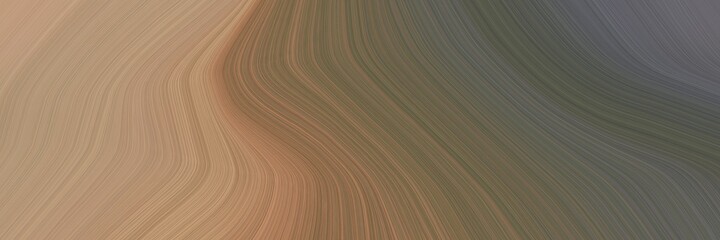 Aufkleber - abstract colorful designed horizontal header with dim gray, rosy brown and pastel brown colors. fluid curved lines with dynamic flowing waves and curves for poster or canvas