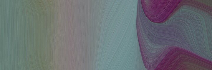 Leinwandbilder - abstract artistic designed horizontal banner with gray gray, old mauve and light slate gray colors. fluid curved lines with dynamic flowing waves and curves for poster or canvas