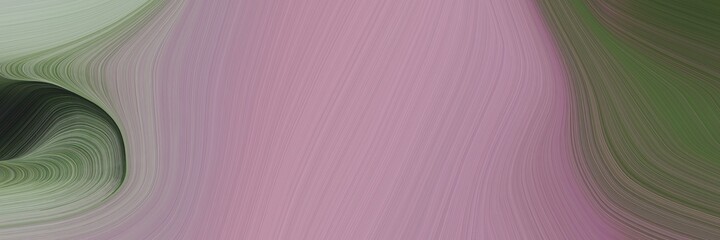 Poster - abstract modern horizontal banner with rosy brown, dark slate gray and dark olive green colors. fluid curved lines with dynamic flowing waves and curves for poster or canvas
