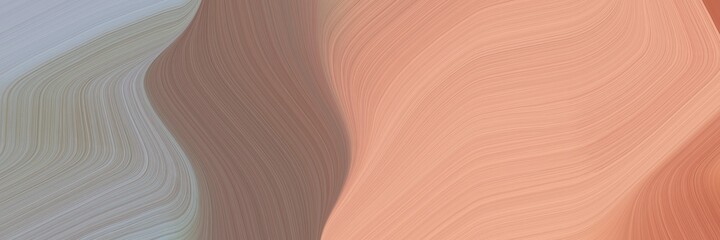 Poster - abstract surreal designed horizontal header with tan, gray gray and burly wood colors. fluid curved flowing waves and curves for poster or canvas